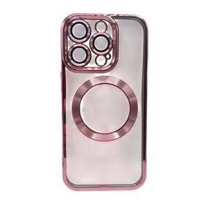 iPhone 16 Pro Max Clear Protective Case Pink Metallic Trim NEW